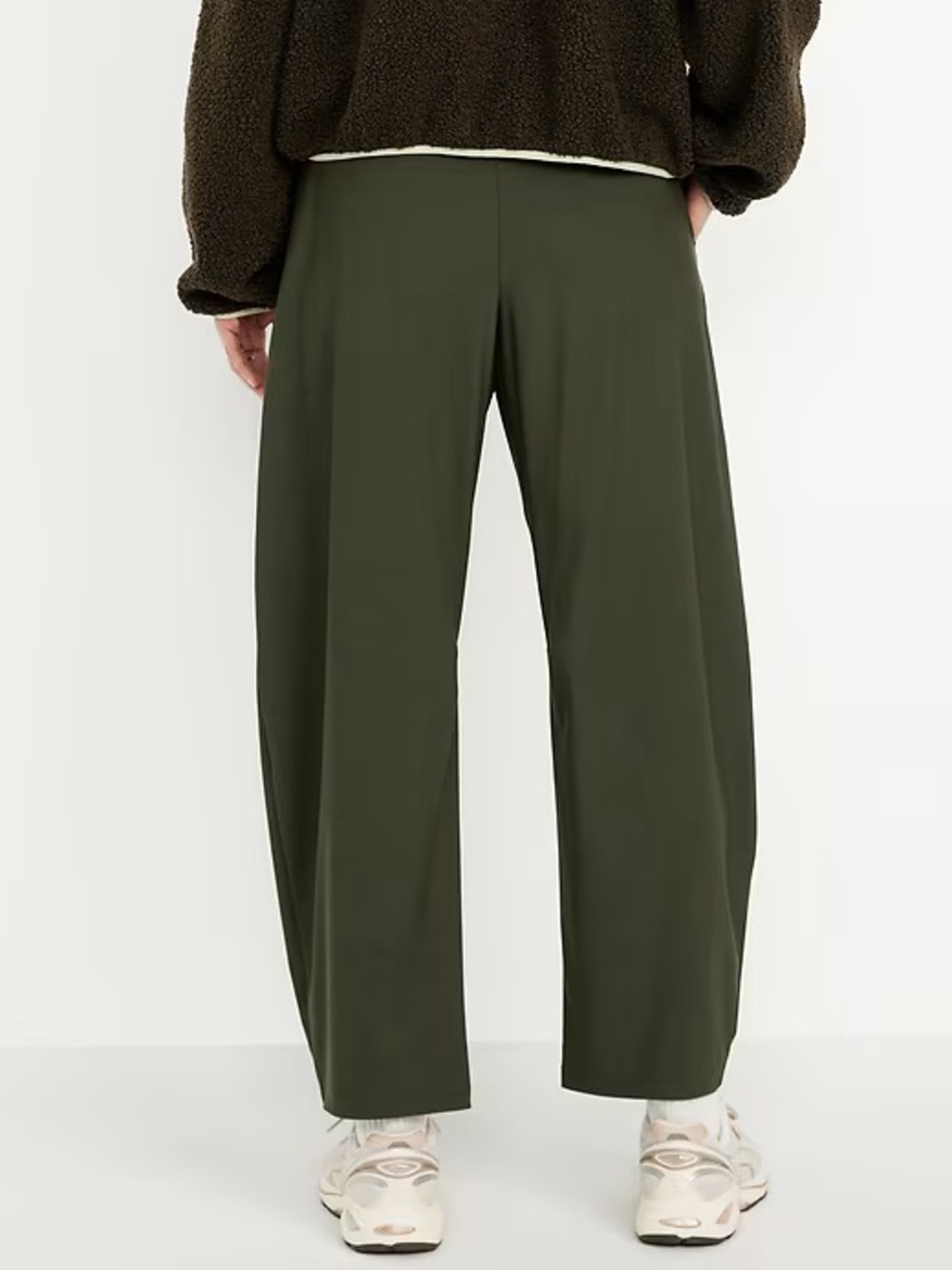 NWOT Old Navy high waisted Sleek Tech barrel ankle pant, ancient forest color - Picture 2 of 8